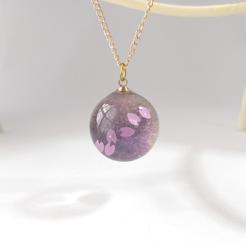 No.1225ハンドメイド☆和み春☆桜☆フラワーレジンネックレス