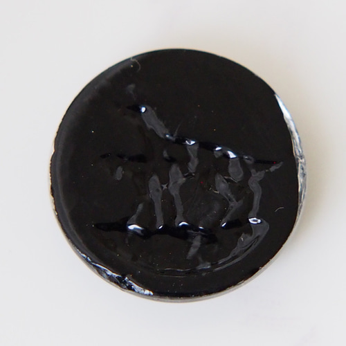 1個】ヴィンテージ ドイツ ドッグ カメオ ガラスカボション ラウンド