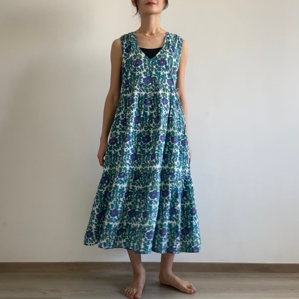 【120cm丈】Jumper dress | Green Garden 2枚目の画像