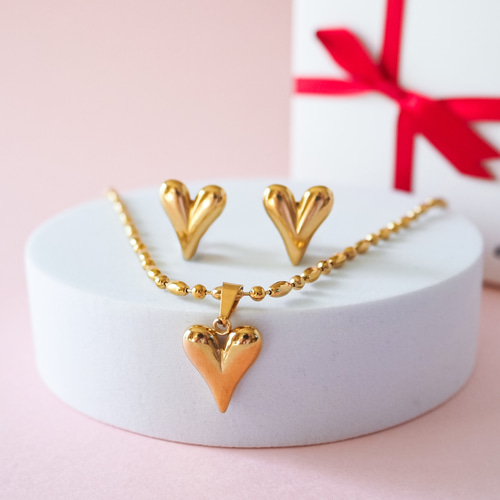♥45㎝♥【14kgf】チャーム3つイニシャル誕生石ネックレス