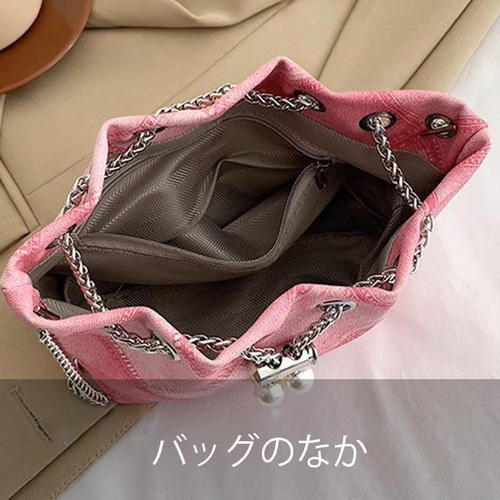 ショルダーバッグ ショルダー巾着型ポシェット PUレザー デニムの