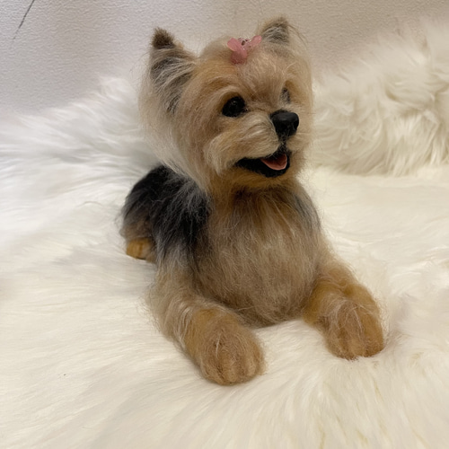 羊毛フェルトハンドメイド ヨーキー ヨーキー 羊毛フェルト momoichigo 羊毛フェルト momoichigo 通販