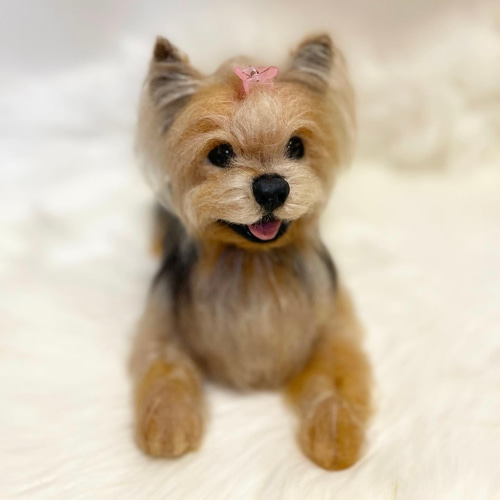 羊毛フェルト　ホワイトテリア 羊毛フェルト ホワイトテリア