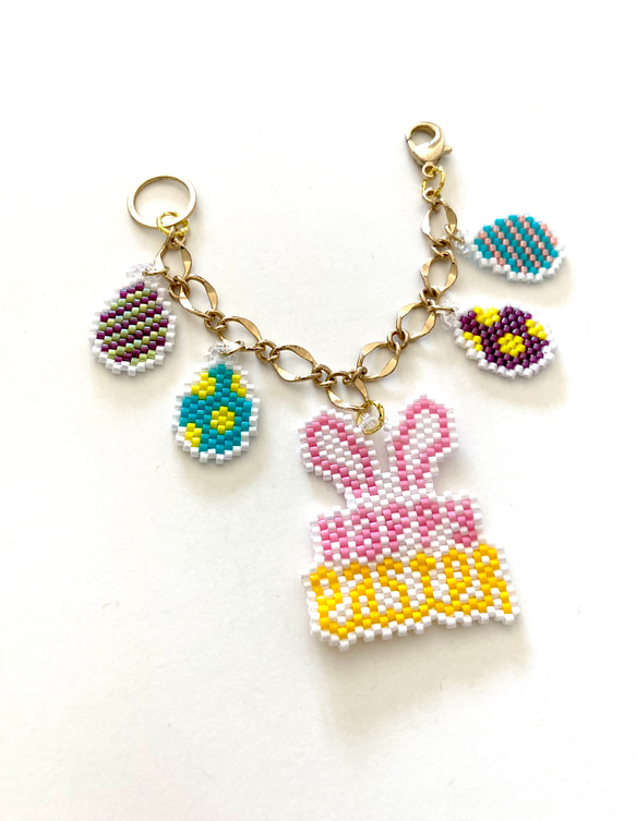 デリカビーズ織り Easterバッグチャーム イースター 2枚目の画像