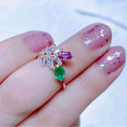 ハンドメイド シルバーリング 紫色のストーン ハンドメイド シルバーリング 紫色のストーン 【公式通販】