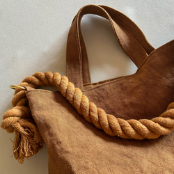 bicolor 2way tote bag (camel) 12枚目の画像