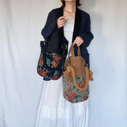 bicolor 2way tote bag (camel) 17枚目の画像