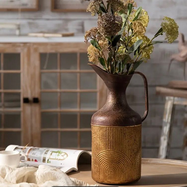 ヴィンテージクラフトフラワーアレンジメント花瓶装飾創造的な装飾品