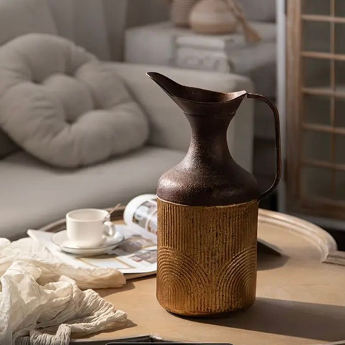 金属花瓶フラワーポット、装飾写真小道具フラワーホルダーアート