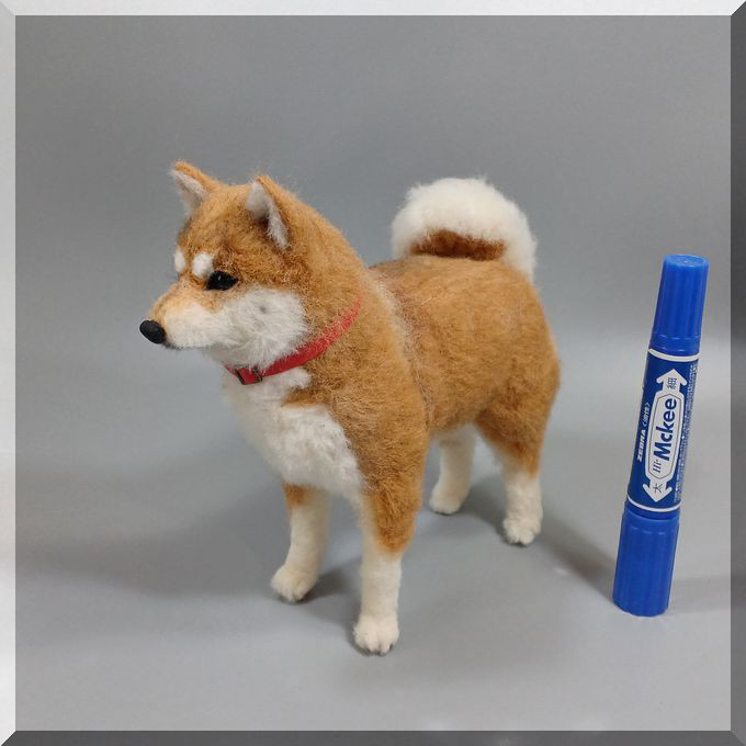 羊毛フェルト 犬 柴犬 犬フィギュア 羊毛フェルト モンブラン