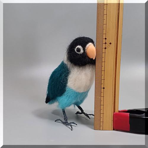 羊毛フェルト 鳥 ブルーボタンインコ ボタンインコ 動物 羊毛フェルト 鳥 ブルーボタンインコ ボタンインコ 動物