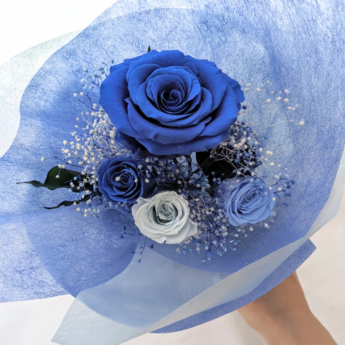 Blue薔薇様 プリザーブドフラワー青い薔薇9輪の花束 | 世都華