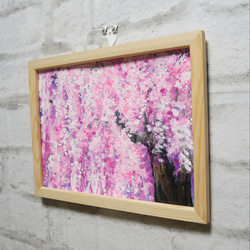 油絵 油彩 油彩画 絵 絵画【桜】 2枚目の画像