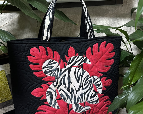 ハワイアンキルト　ハワイアンキルトバッグ　トートバッグ　パッチワーク ハワイアンキルト トートバッグ パッチワーク ハワイアンキルトバッグ