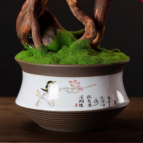 盆栽 赤いカエデの葉 人工盆栽 人工観葉 35cm×55cm フェイクグリーン