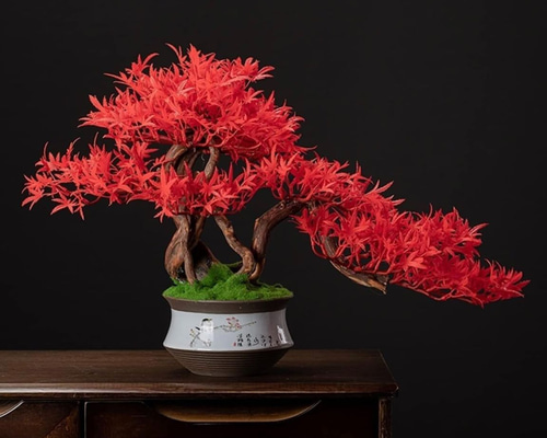 赤い人工盆栽 中型 モダン 611d734df1e3278f7d00078cfb7497