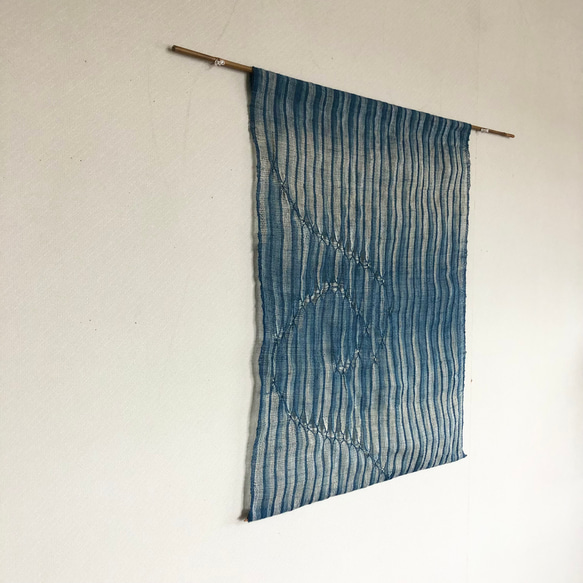 手織りのタペストリー/正藍染 5枚目の画像