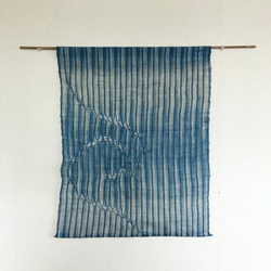 手織りのタペストリー/正藍染 4枚目の画像