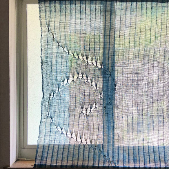 手織りのタペストリー/正藍染 2枚目の画像