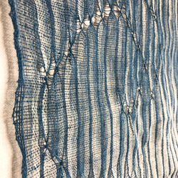手織りのタペストリー/正藍染 6枚目の画像