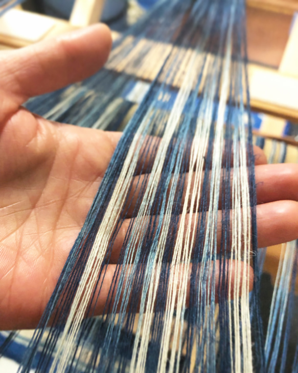 手織りのタペストリー/正藍染 12枚目の画像