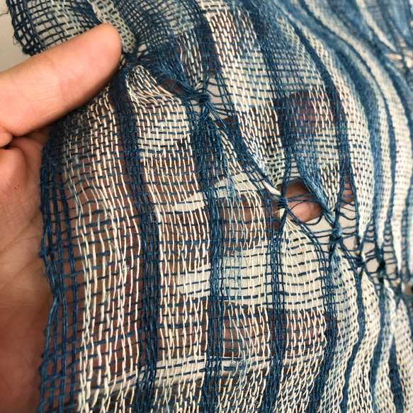 手織りのタペストリー/正藍染 9枚目の画像