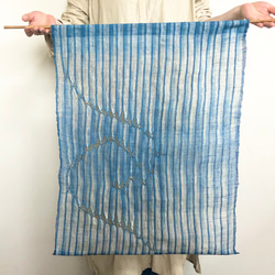 手織りのタペストリー/正藍染 3枚目の画像