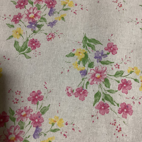 ＜受注制作＞内布付き お花模様 の 麻紐バッグ／サコッシュ / ショルダーバッグ (ナチュラル) ／ カゴバッグ 5枚目の画像
