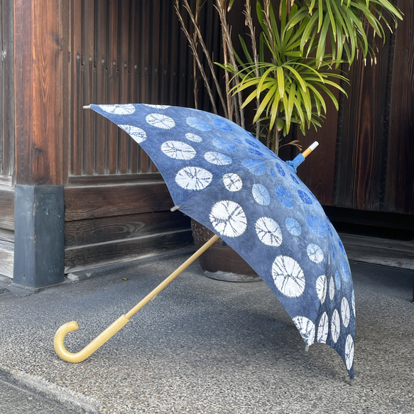 有松絞り日傘  〜泡〜 3枚目の画像