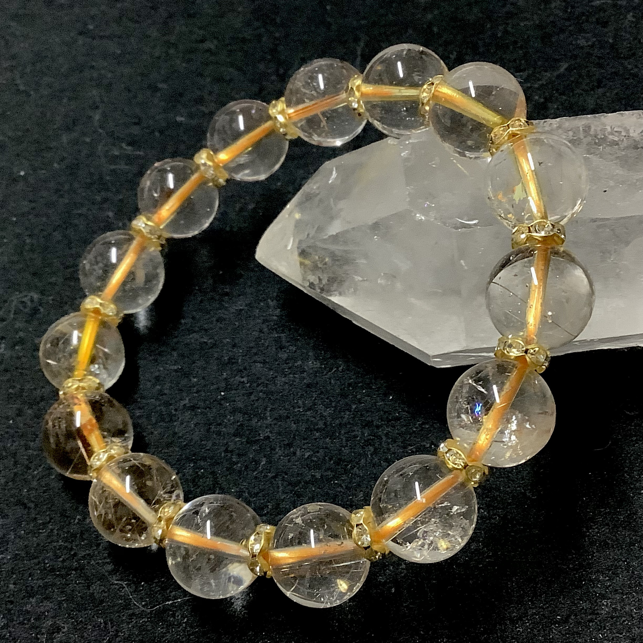 一点物☆ ヒーリングストーン 天然石 ルチルクォーツ ブレスレット