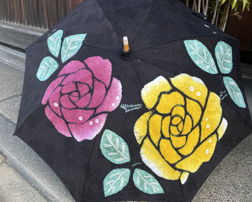 有松絞り日傘 〜薔薇〜 傘・日傘 絞り染めしぼるん 通販 17503932