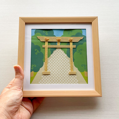 日本の風景を楽しむ 水引ミニフレーム「鳥居」 その他アート kamihitoe