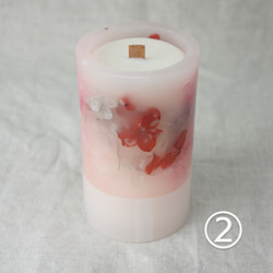 桜 ボタニカルキャンドル Lサイズ　桜の香り 2枚目の画像