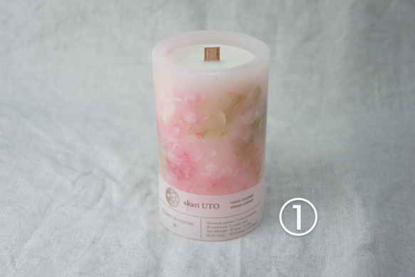 桜 ボタニカルキャンドル Lサイズ　桜の香り 3枚目の画像