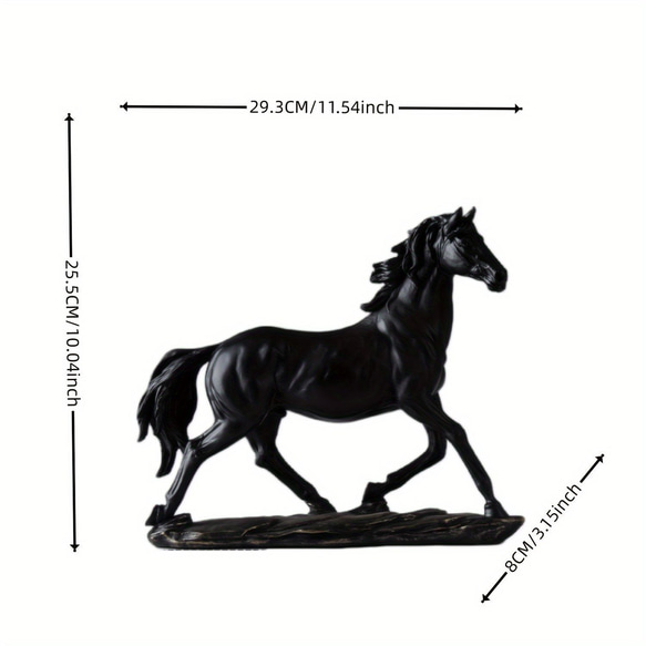 馬の置き物 黒 おしゃれな馬の置き物 ヴィンテージ 馬の飾り 樹脂像アートクラフト リビングルーム a-288 6枚目の画像