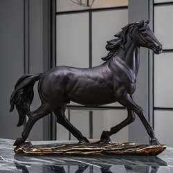 馬の置き物 黒 おしゃれな馬の置き物 ヴィンテージ 馬の飾り 樹脂像アートクラフト リビングルーム a-288 1枚目の画像