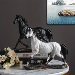 馬の置き物 黒 おしゃれな馬の置き物 ヴィンテージ 馬の飾り 樹脂像アートクラフト リビングルーム a-288 5枚目の画像