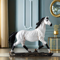 馬の置き物 白 おしゃれな馬の置き物 ヴィンテージ 馬の飾り 樹脂像アートクラフト リビングルーム a-289 2枚目の画像