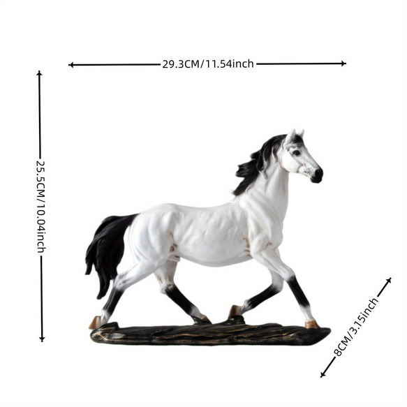 馬の置き物 白 おしゃれな馬の置き物 ヴィンテージ 馬の飾り 樹脂像アートクラフト リビングルーム a-289 3枚目の画像