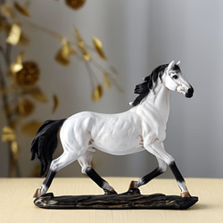 馬の置き物 白 おしゃれな馬の置き物 ヴィンテージ 馬の飾り 樹脂像アートクラフト リビングルーム a-289 1枚目の画像