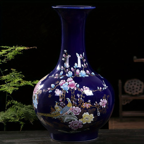 福袋 バースデイ 花瓶 中国の古い花瓶 青い釉薬の装飾品 オシャレ セラミック 家 工芸品