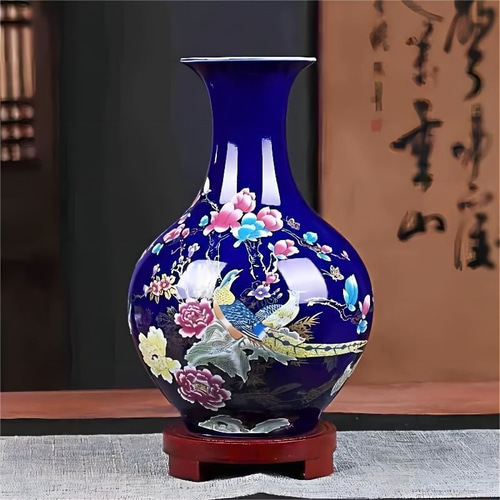 【2025正規激安】 花瓶 家 セラミック オシャレ 青い釉薬の装飾品 中国の古い花瓶 工芸品