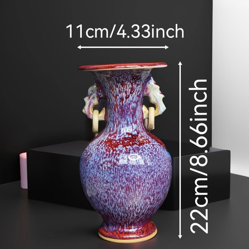 花瓶 紫 ダブルライオンイヤージュン セラミック花瓶 磁器花瓶 花瓶 紫 ダブルライオンイヤージュン セラミック花瓶 磁器花瓶