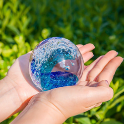 人工クリスタルボール 波のクリスタルボール オーシャンウェーブガラス ガラスボール 置物 クリスタルボール a-315 3枚目の画像