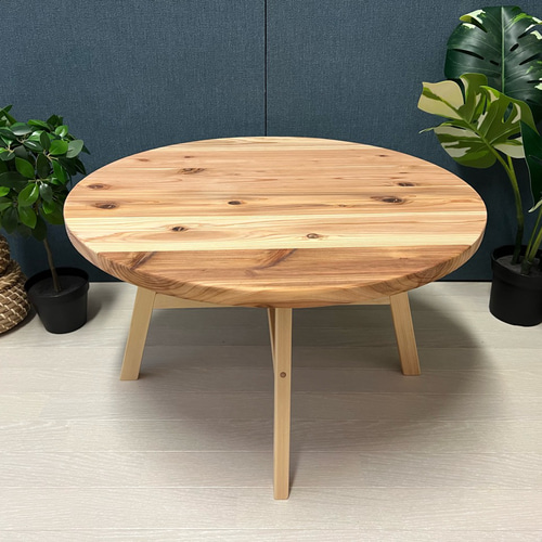 【送料無料】 ローテーブル 丸形 60cm スギ 木組固定脚 送料無料】 ローテーブル 丸形 60cm スギ 折りたたみ脚 | iichi