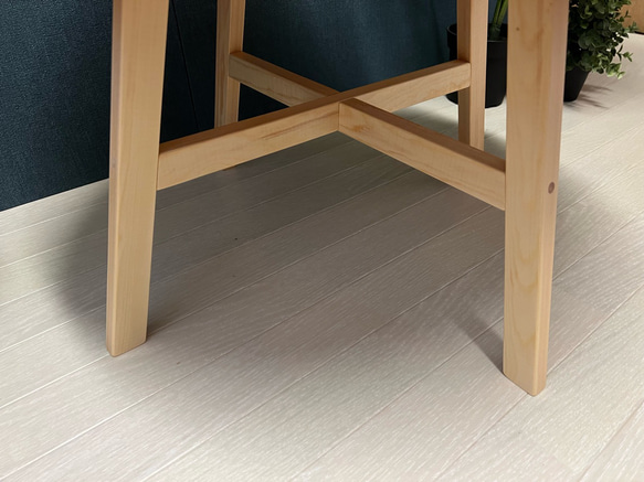 【送料無料】 ローテーブル 丸形 60cm スギ 木組固定脚 4枚目の画像