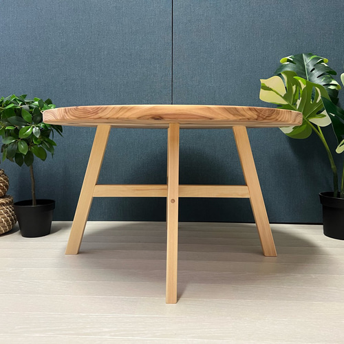 【送料無料】 ローテーブル 丸形 60cm スギ 木組固定脚 送料無料】 ローテーブル 丸形 60cm スギ 木組固定脚 ローテーブル