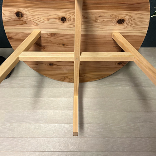 送料無料】 ローテーブル 丸形 60cm スギ 木組固定脚 ロー