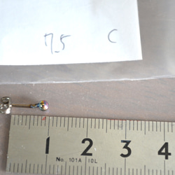 Titanium　pierced earrings・チタンピアス１粒=P・G・C=１８G(１mm) 3枚目の画像