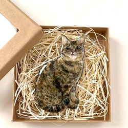 七宝焼　しっぽう焼き　キジトラ猫さんのブローチ 5枚目の画像